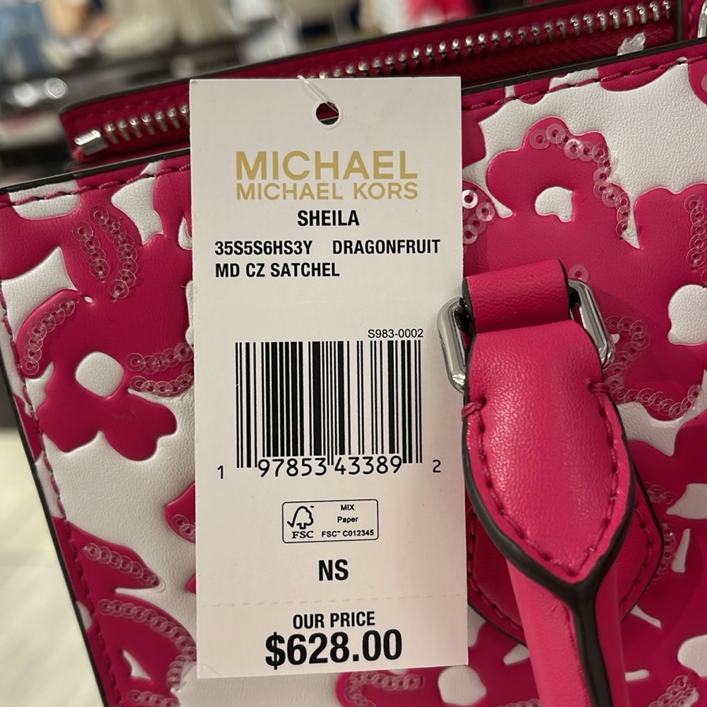Michael Kors Sheila Medium Sequined Floral Print CZ Satchel
Dragofruit
NWT - Picture 8 of 16